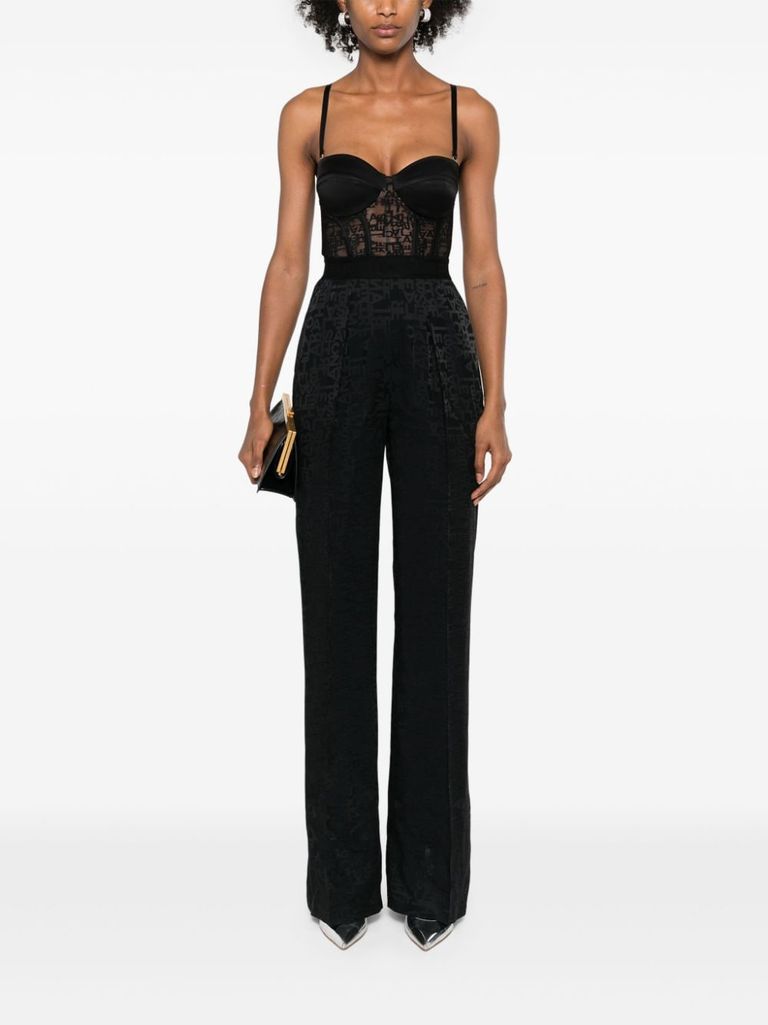 【★完売必至★】ELISABETTA FRANCHI ☆ ジュエルノット ボディ Full bodysuit with jacquard effect and lace
