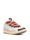 Curb sneakers in calf leather with multicolor laces