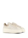 Sneakers H-Stripes in pelle di vitello con tallone oro