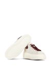 H-Stripes calf leather sneakers with brown heel