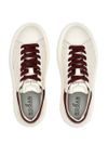 H-Stripes calf leather sneakers with brown heel