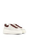 Sneakers H-Stripes in pelle di vitello con tallone marrone