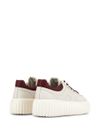 H-Stripes calf leather sneakers with brown heel