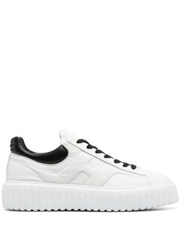 H-Stripes calf leather sneakers with logo