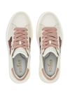 Rebel calf leather sneakers with pink heel