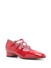 Ariana ballet flats in patent calf leather with straps