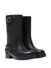 American calf leather boots with buckles