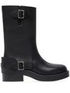 American calf leather boots with buckles