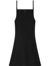 Short ribbed viscose dress with embroidered logo