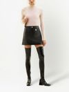 Cruelty-free leather miniskirt with logo