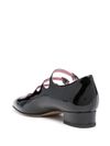 Ariana ballet flats in patent calf leather with straps.