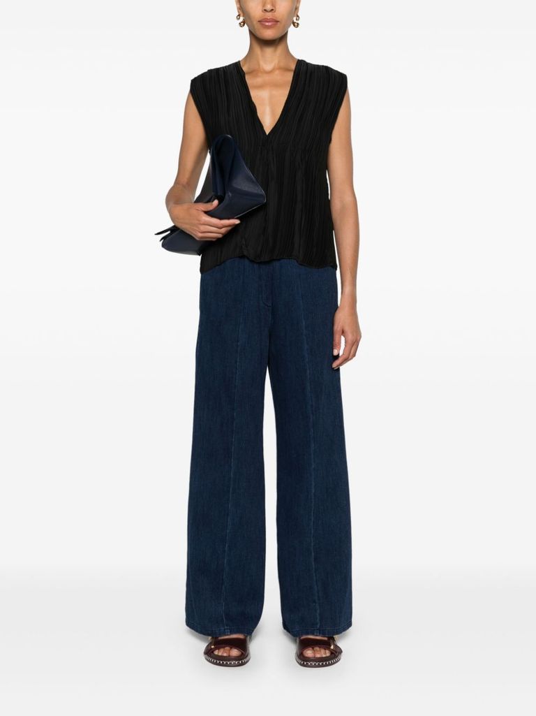 Shop Forte Forte Wide-leg Cotton Jeans In Blu