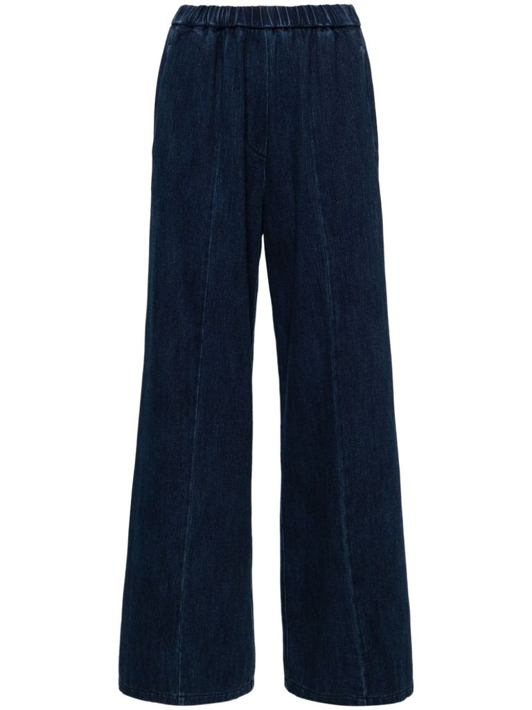 Shop Forte Forte Wide-leg Cotton Jeans In Blu