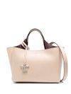 tod's - Calf leather tote bag with logo plaque