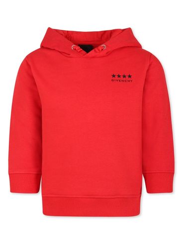 Cotton hoodie with hood and logo with little stars