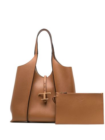 TOD'S - Medium T Timeless calf leather tote bag with pouch