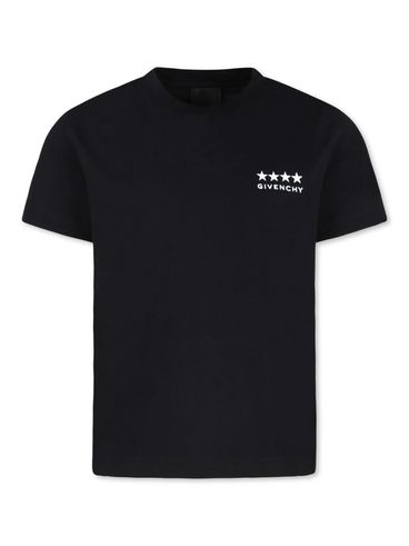 Cotton T-shirt with logo printed with stars