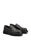 Calf leather loafers with glossy effect