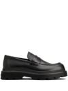 Calf leather loafers with glossy effect