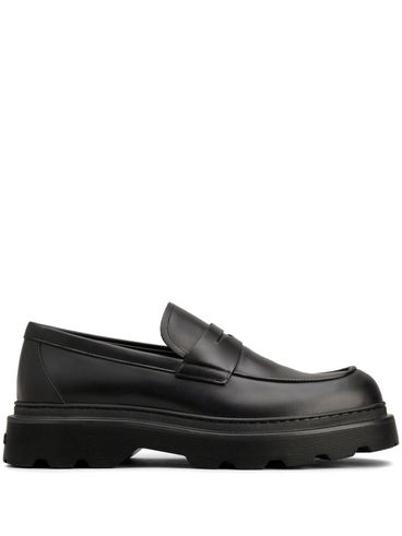 Calf leather loafers with glossy effect