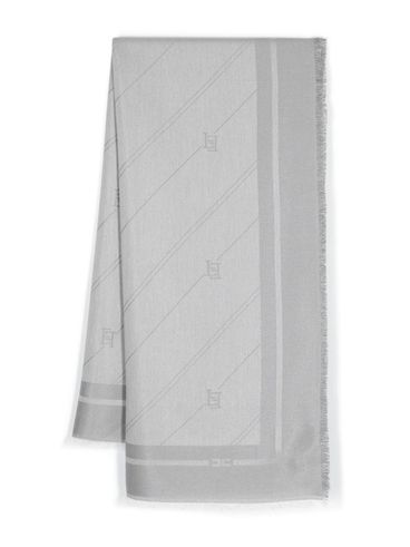 Viscose scarf with diagonal stripe pattern