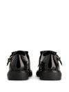 Shiny calf leather loafers with fringe