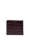 T Line crocodile-effect calf leather cardholder