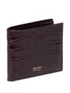 T Line crocodile-effect calf leather cardholder