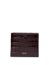 T Line crocodile-effect calf leather cardholder