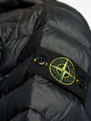 Short padded down jacket with logo patch