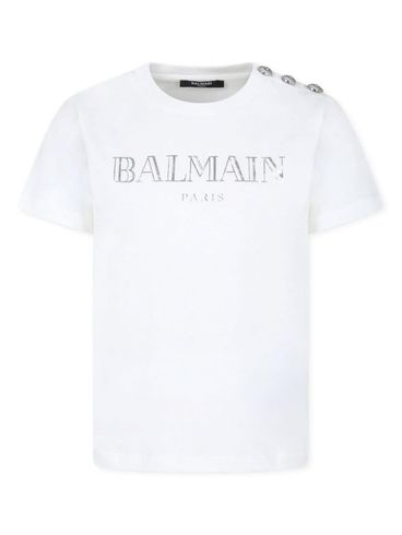 BALMAIN - T-shirt in cotone con bottoni