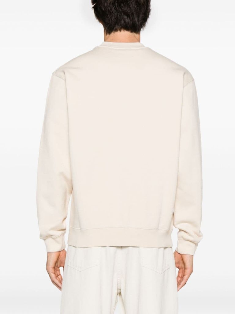 Shop Jacquemus Cotton Le Sweatshirt Gros Grain Sweatshirt With Logo In Beige