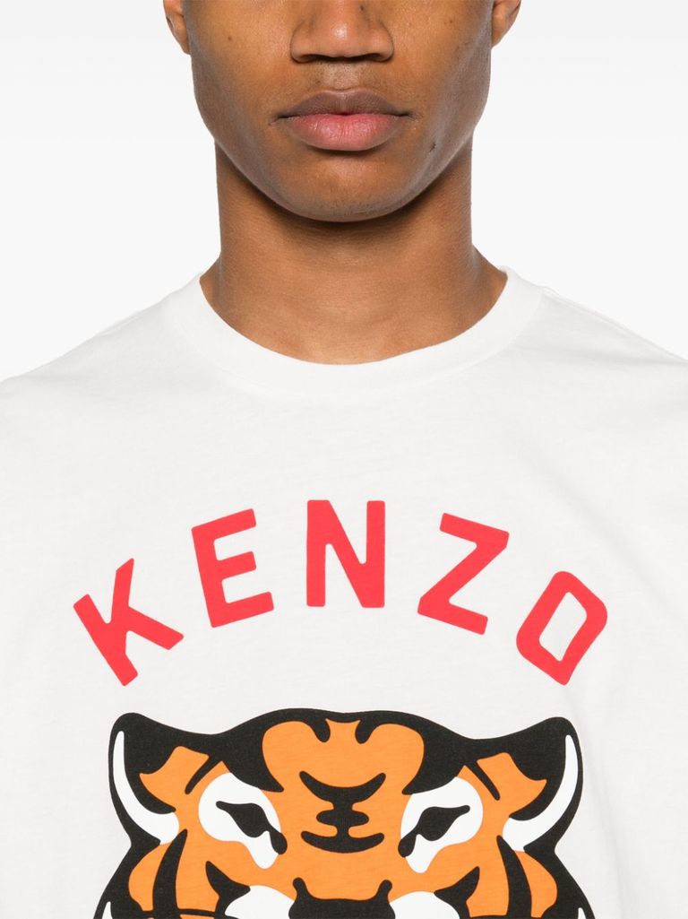 Shop Kenzo Organic Cotton Lucky Tiger T-shirt In Bianco