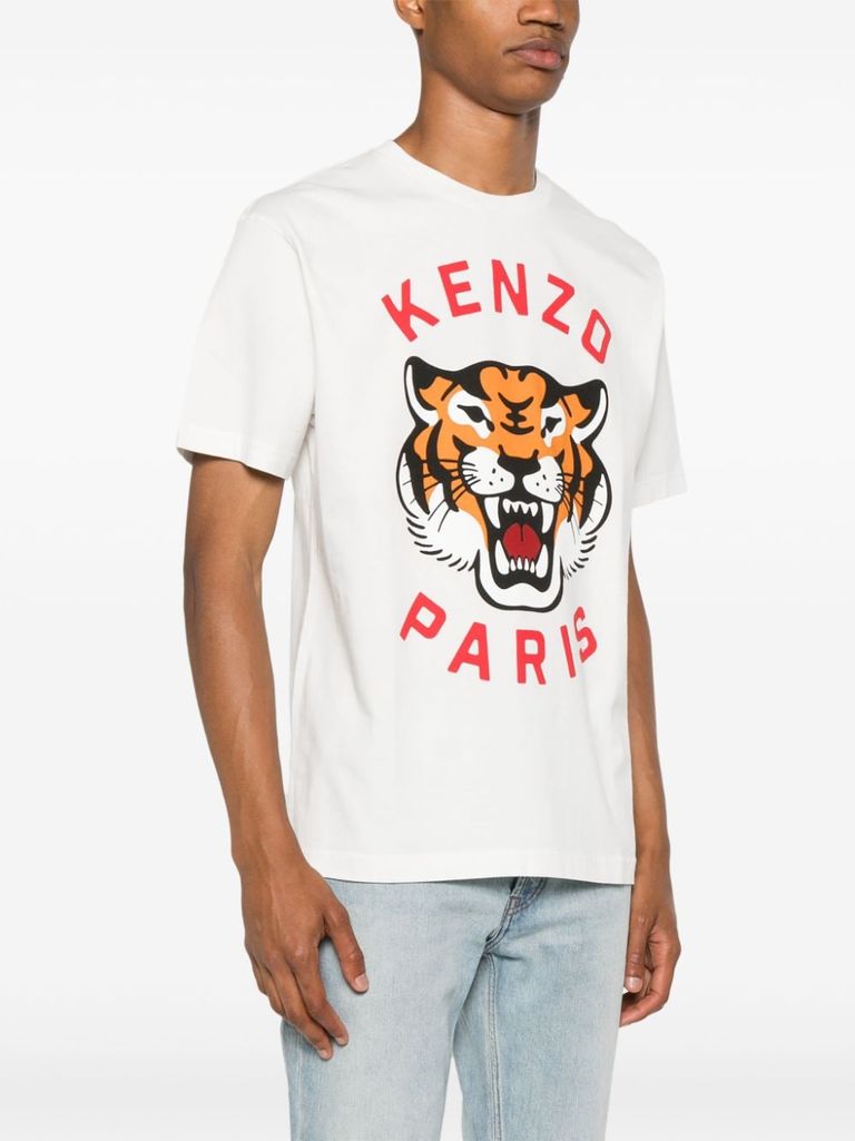 Shop Kenzo Organic Cotton Lucky Tiger T-shirt In Bianco