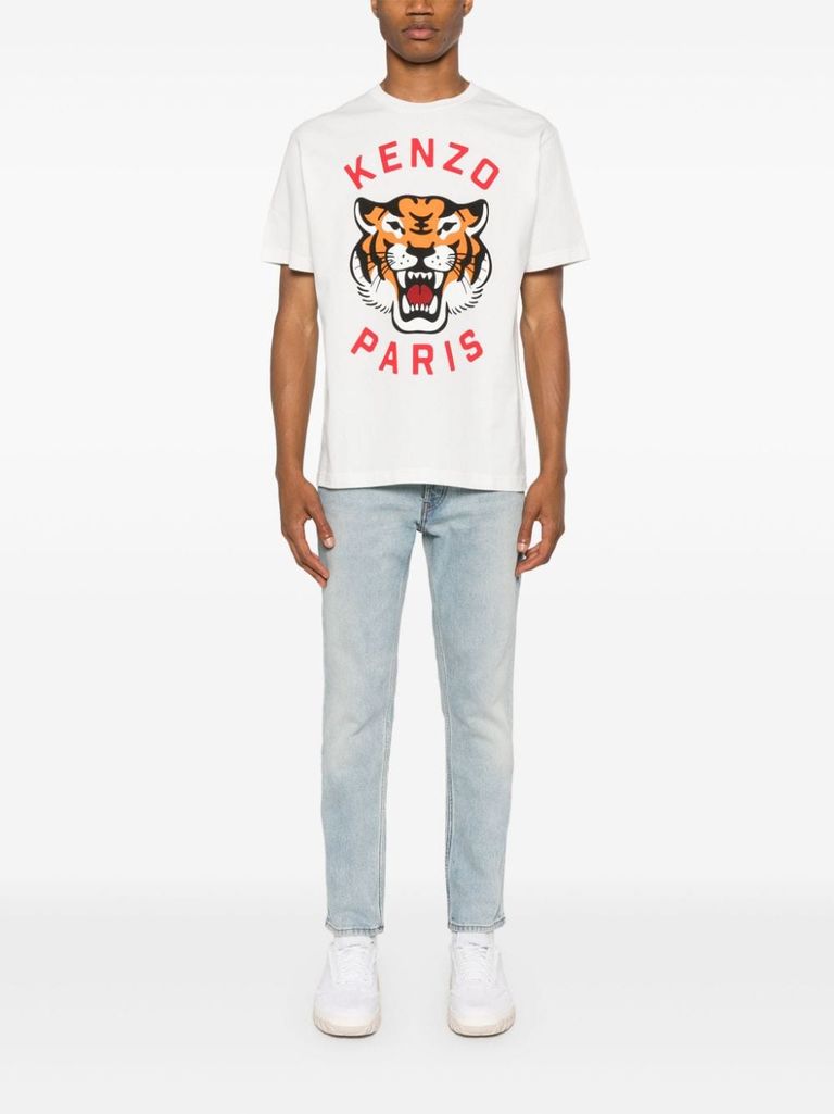 Shop Kenzo Organic Cotton Lucky Tiger T-shirt In Bianco