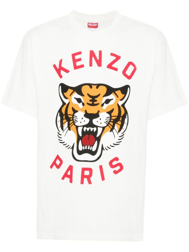 Shop Kenzo Organic Cotton Lucky Tiger T-shirt In Bianco