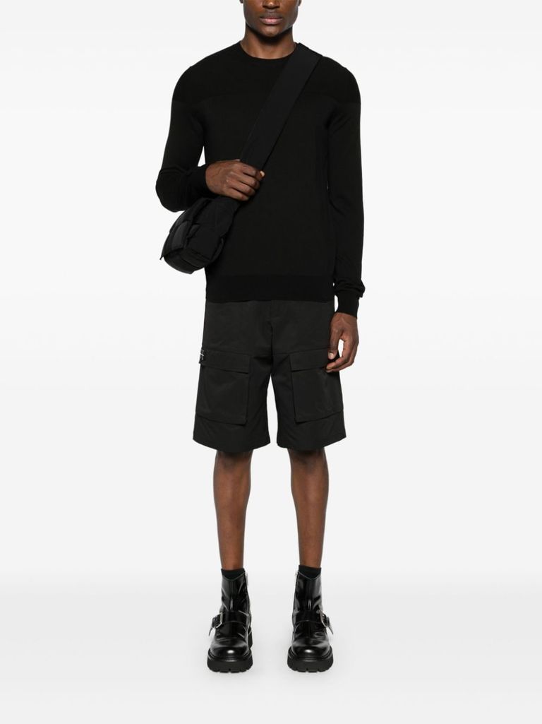 Shop Jil Sander Fine Cotton Crew Neck Sweater In Nero