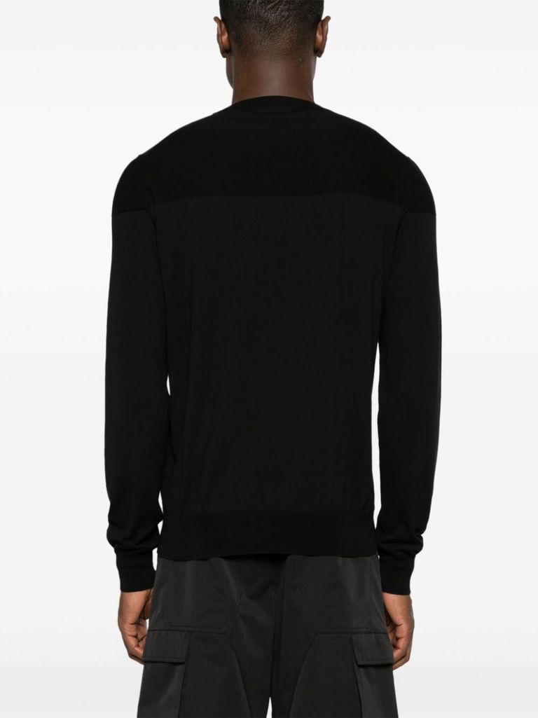 Shop Jil Sander Fine Cotton Crew Neck Sweater In Nero