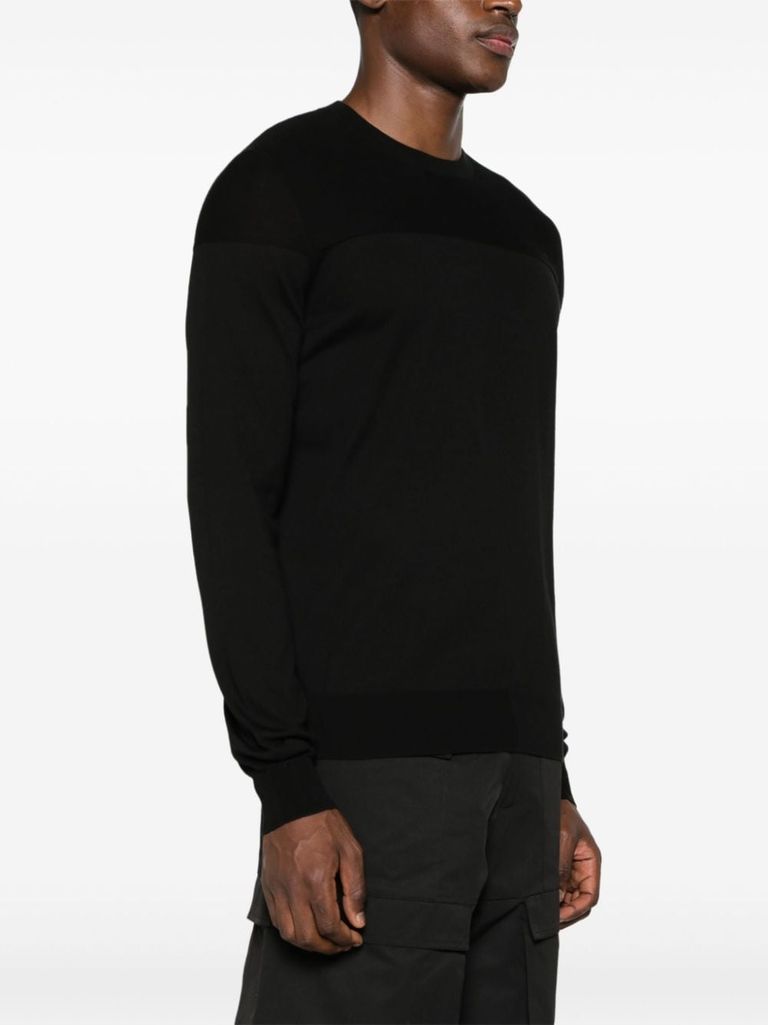 Shop Jil Sander Fine Cotton Crew Neck Sweater In Nero