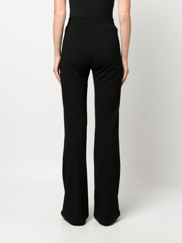 Shop Pinko High-waisted Stretch Viscose Hulka Pants In Nero