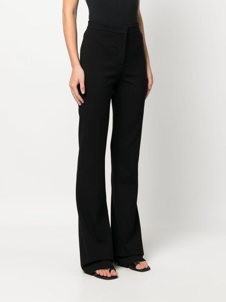 Shop Pinko High-waisted Stretch Viscose Hulka Pants In Nero