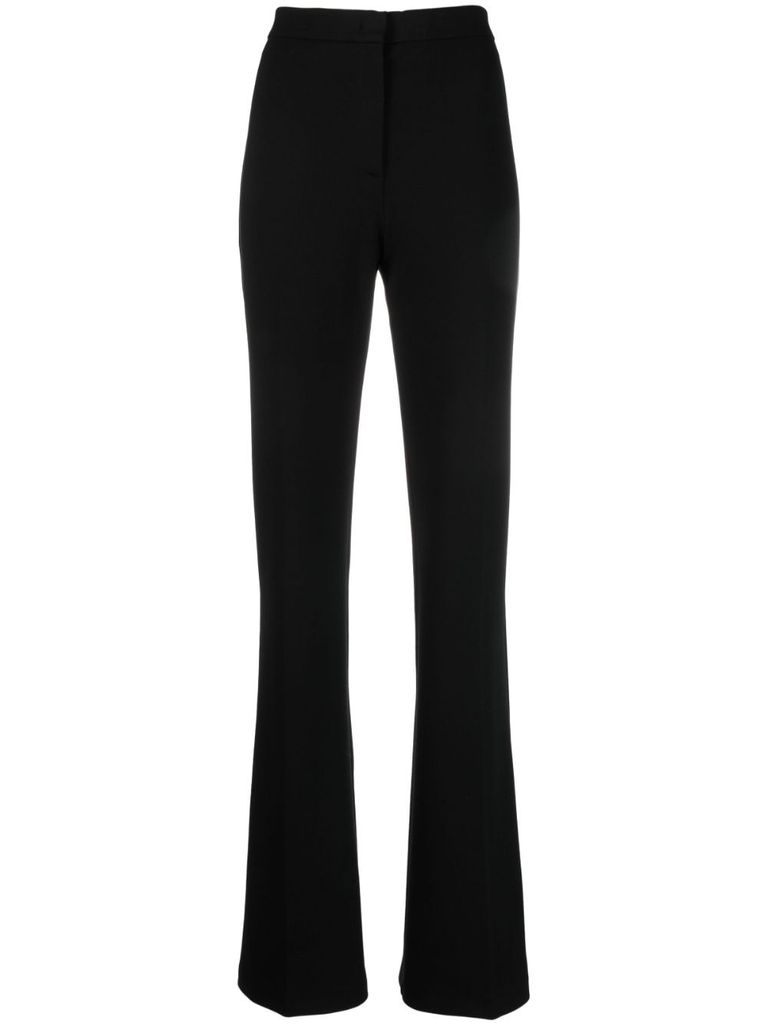 Shop Pinko High-waisted Stretch Viscose Hulka Pants In Nero