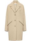 Single-Breasted Long Wool Fleece Coat