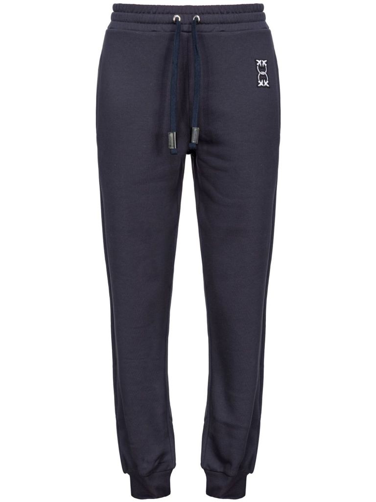 Shop Pinko Cargo Jogger Pants In Cotton Fleece In Blu