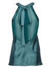 Shiny satin fabric Talange top with bow