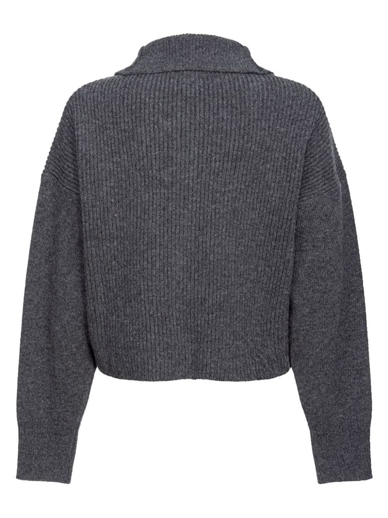 Shop Pinko High-neck Caveau Sweater In Wool And Cashmere In Grigio