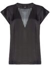 Blusa Orange satinata semi-trasparente