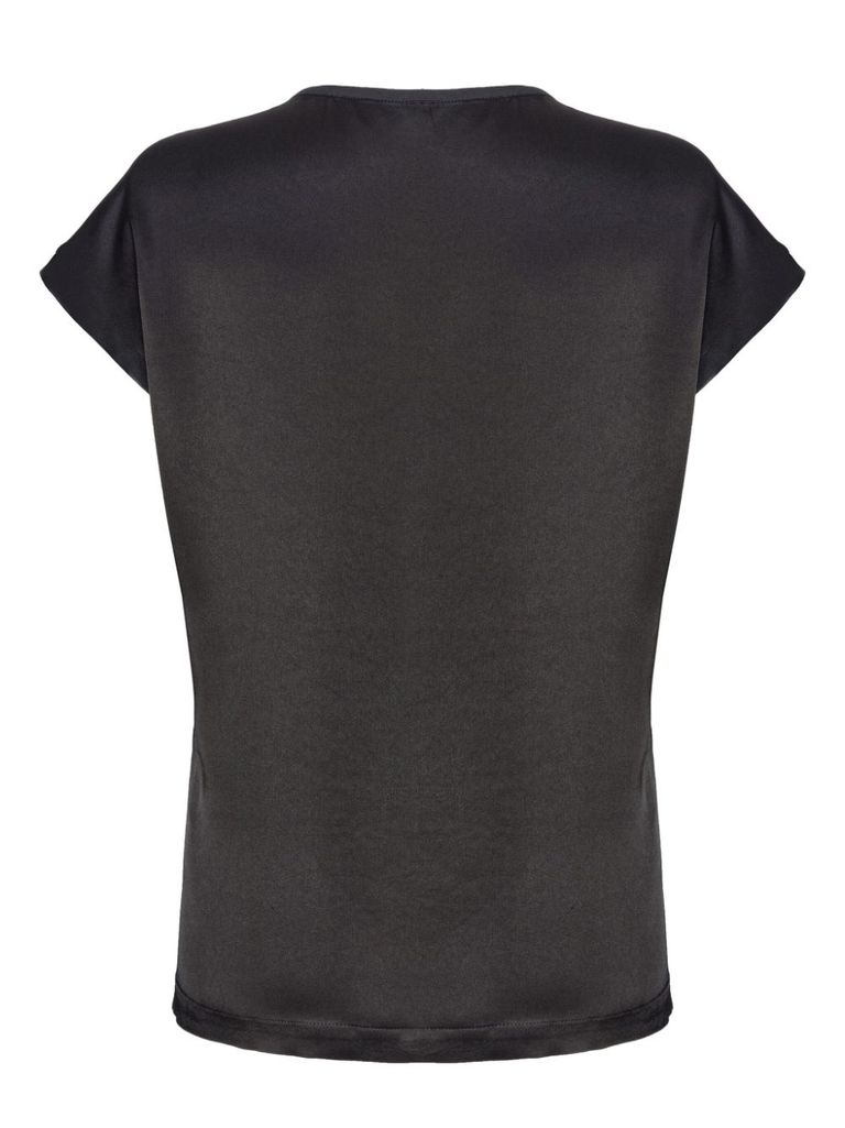 Shop Pinko Orange Semi-sheer Satin Blouse In Nero