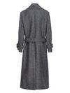 Long Calice wool coat with belt