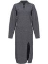 Vellutato midi dress in wool and cashmere with slit